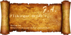 Flikinger Artúr névjegykártya